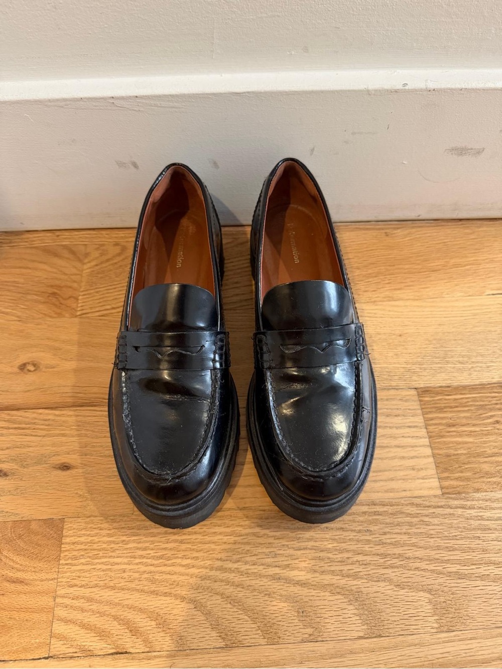 Reformation Black Leather Women's Penny Loafers